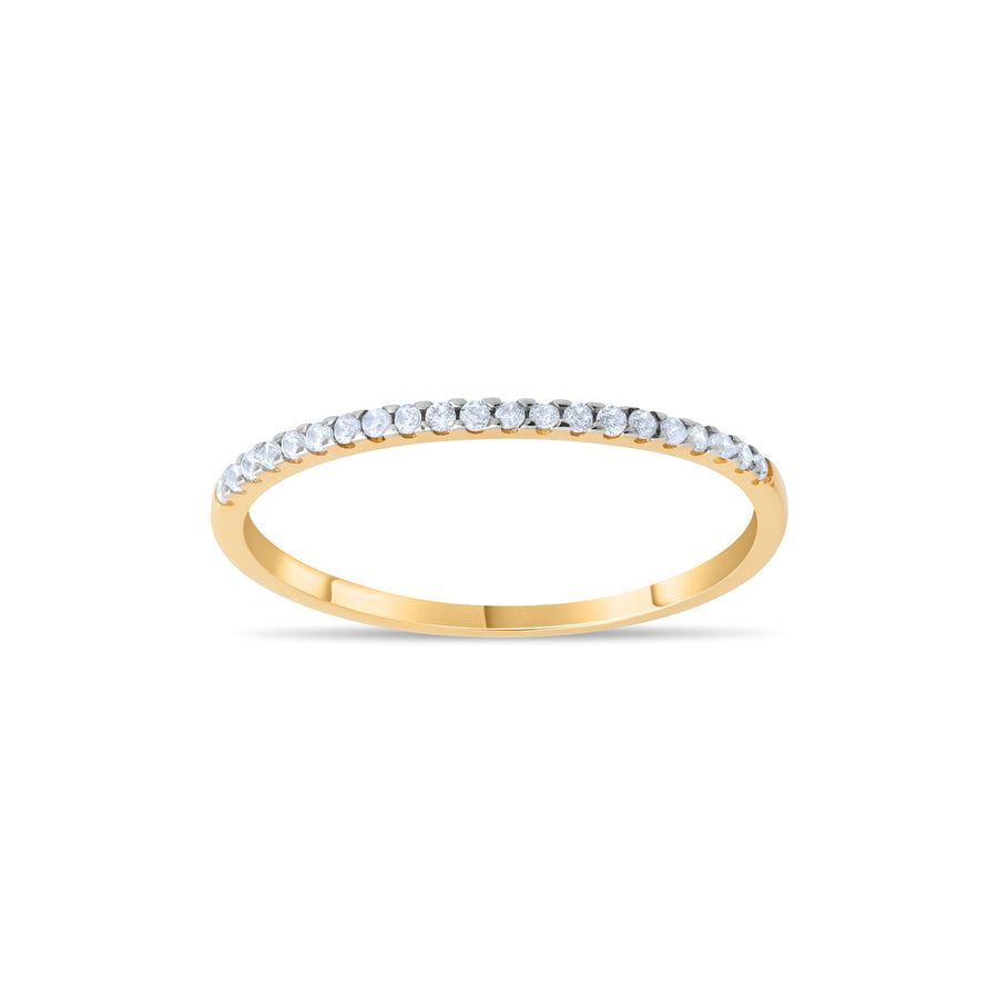 14ct Gold CZ Half Eternity Ring – Size R - Kolié Fine Jewellery
