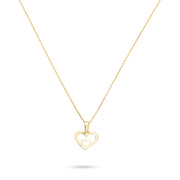 14ct Gold Double Heart Pendant • Solid Gold Heart Charm • Minimalist 14ct Gold Pendant • Real Yellow Gold Jewellery • Openwork Love Token Charm - Kolié Fine Jewellery