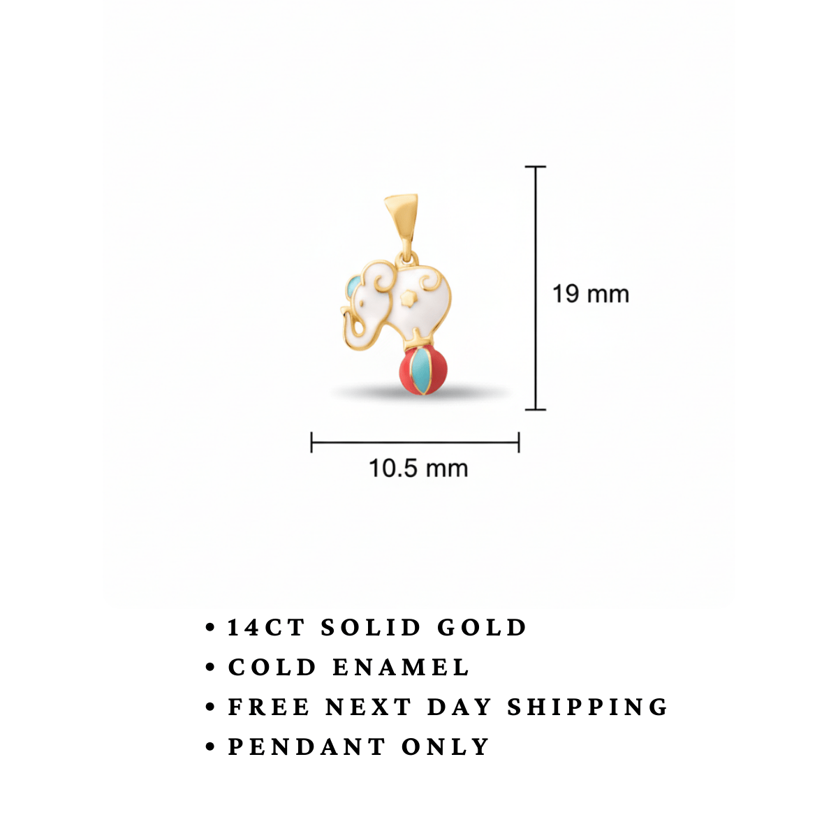 14ct Gold Elephant Pendant – Pendant Only - Kolié Fine Jewellery