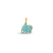 14ct Gold Elephant Pendant with Enamel – Cute Animal Charm - Pendant Only - Kolié