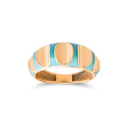 14ct Gold Enamel Ring for Women, Modern Gold Band, Chunky Ring, Statement Jewellery, Gift for Her - Kolié