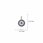 14ct Gold Evil Eye Pendant - Pendant Only - Kolié Fine Jewellery