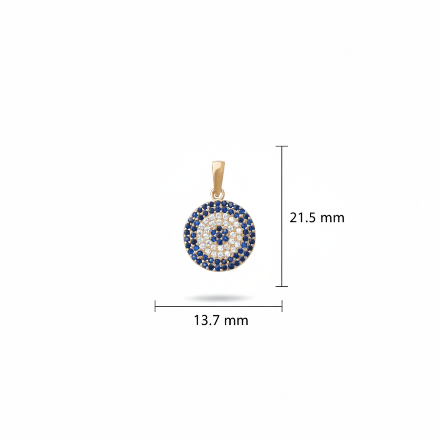 14ct Gold Evil Eye Pendant - Pendant Only - Kolié Fine Jewellery