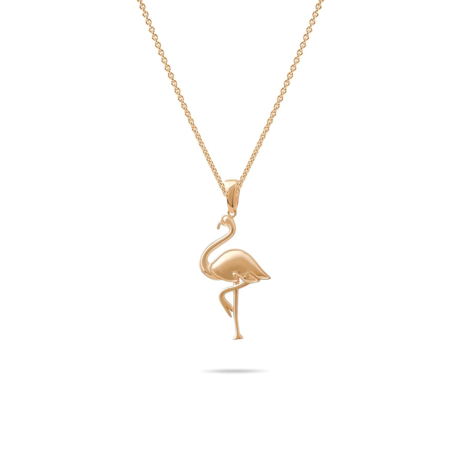 14ct Gold Flamingo Pendant Necklace, Elegant Charm, Hallmarked Gold Statement Pendant Only - Kolié