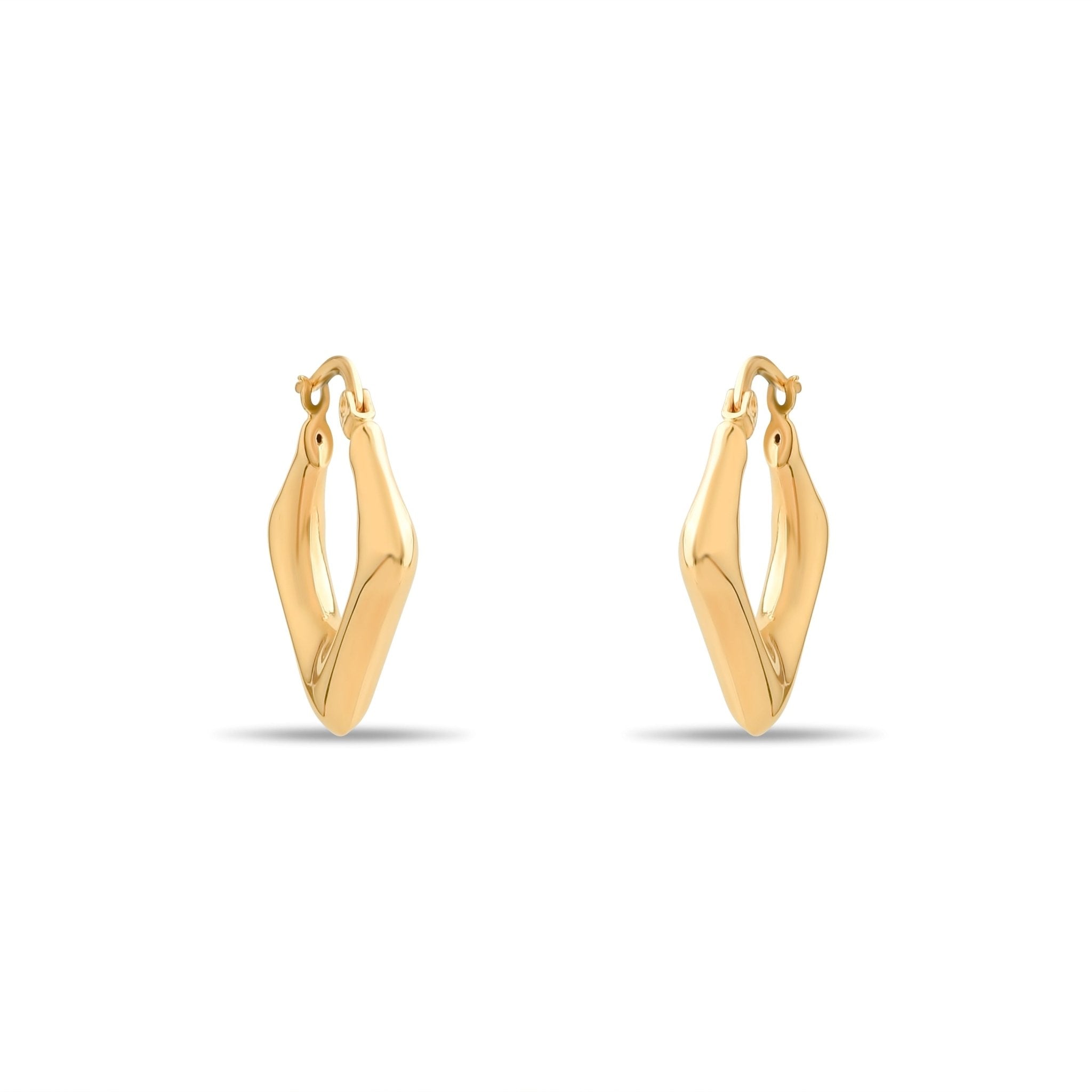 14ct Gold Geometric Hoop Earrings for Women – Bold Modern Design - Kolié