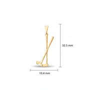 14ct Gold Golf Pendant – Elegant Golf Club & Ball Charm - Pendant Only - Kolié Fine Jewellery
