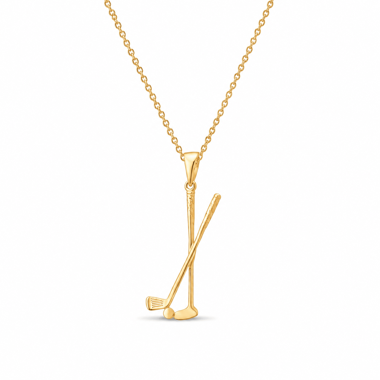 14ct Gold Golf Pendant – Elegant Golf Club & Ball Charm - Pendant Only - Kolié Fine Jewellery