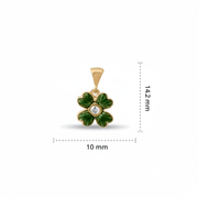 14ct Gold Green Clover Pendant – Pendant Only - Kolié Fine Jewellery