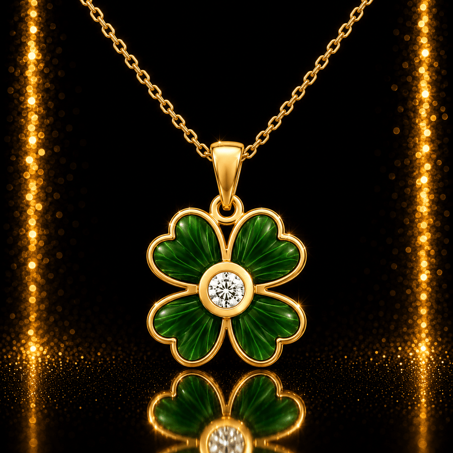 14ct Gold Green Clover Pendant – Pendant Only - Kolié Fine Jewellery