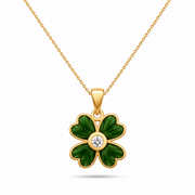 14ct Gold Green Clover Pendant – Pendant Only - Kolié Fine Jewellery