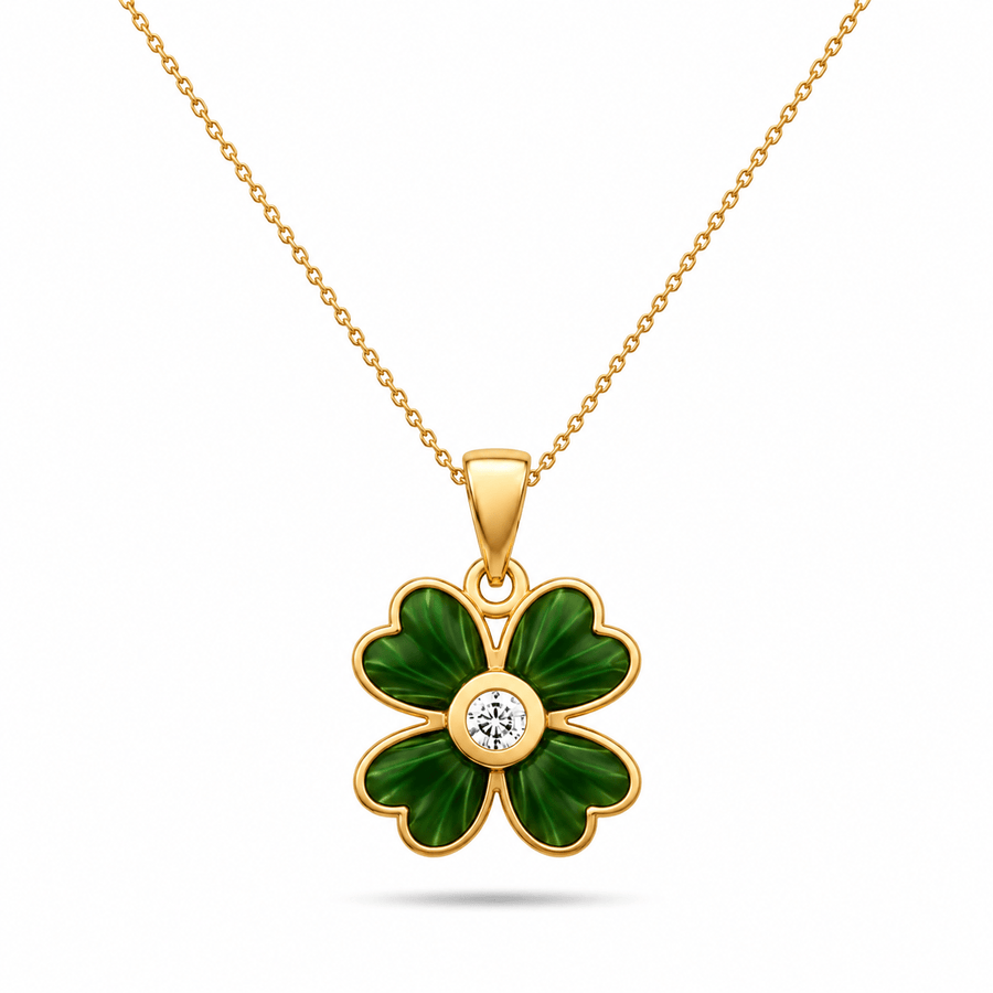 14ct Gold Green Clover Pendant – Pendant Only - Kolié Fine Jewellery