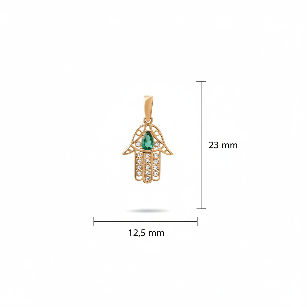 14ct Gold Hamsa Hand Pendant - Pendant Only - Kolié Fine Jewellery
