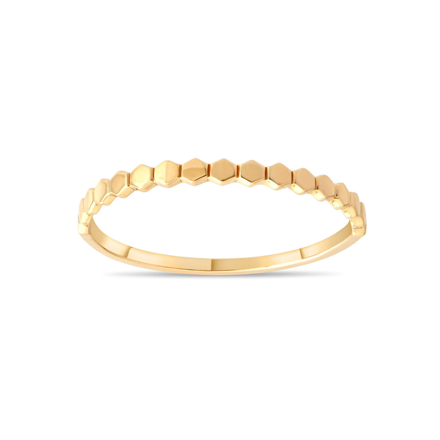 14ct Gold Hexagonal Ring – Size N - Kolié Fine Jewellery