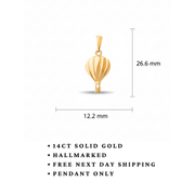 14ct Gold Hot Air Balloon Pendant – Pendant Only - Kolié Fine Jewellery