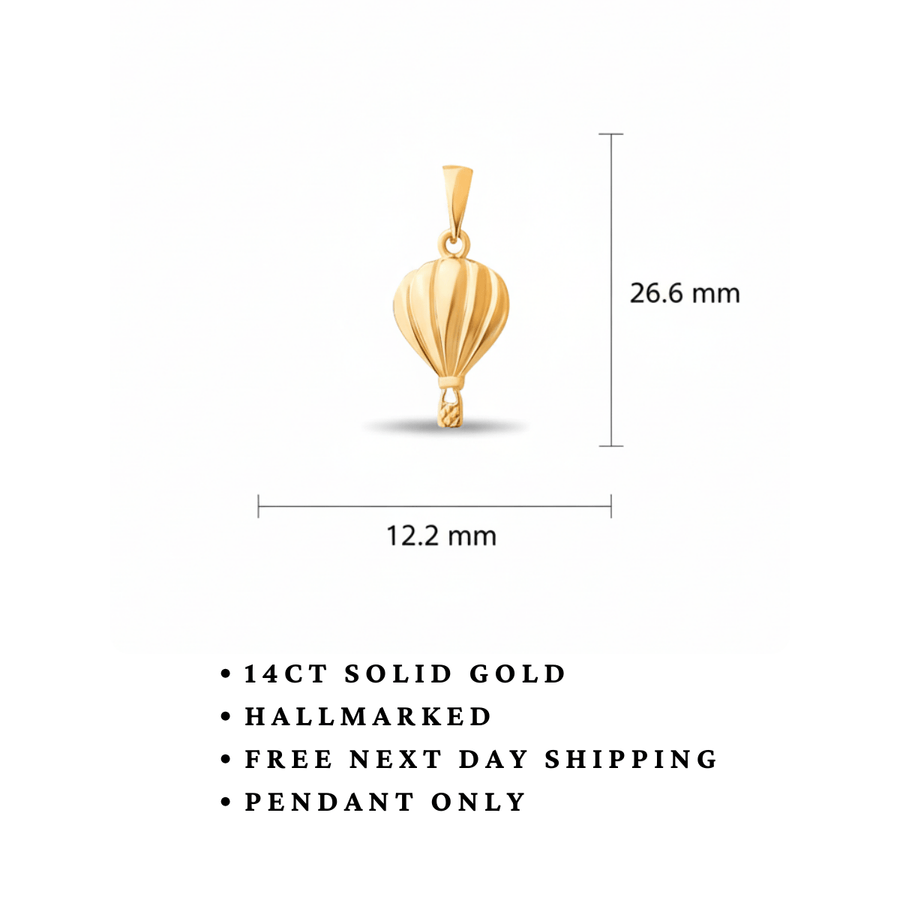 14ct Gold Hot Air Balloon Pendant – Pendant Only - Kolié Fine Jewellery