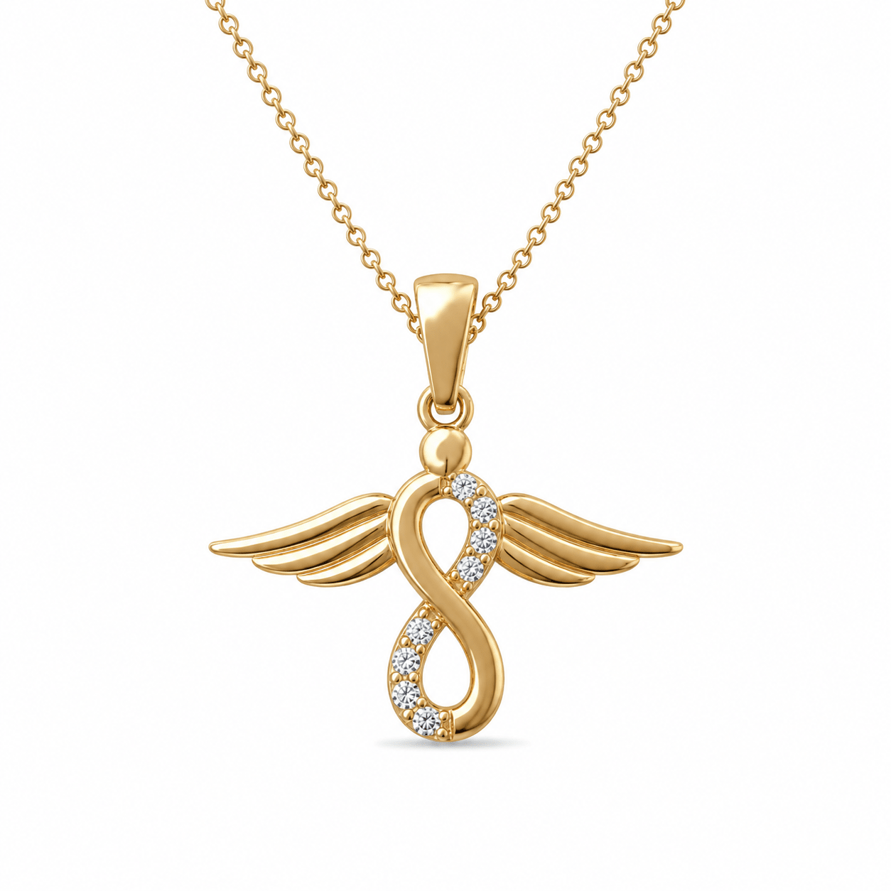 14ct Gold Infinity Angel Wings Pendant – Pendant Only - Kolié Fine Jewellery