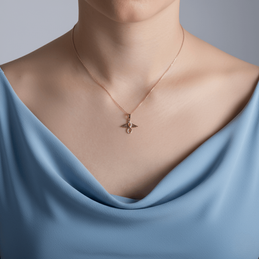 14ct Gold Infinity Angel Wings Pendant – Pendant Only - Kolié Fine Jewellery