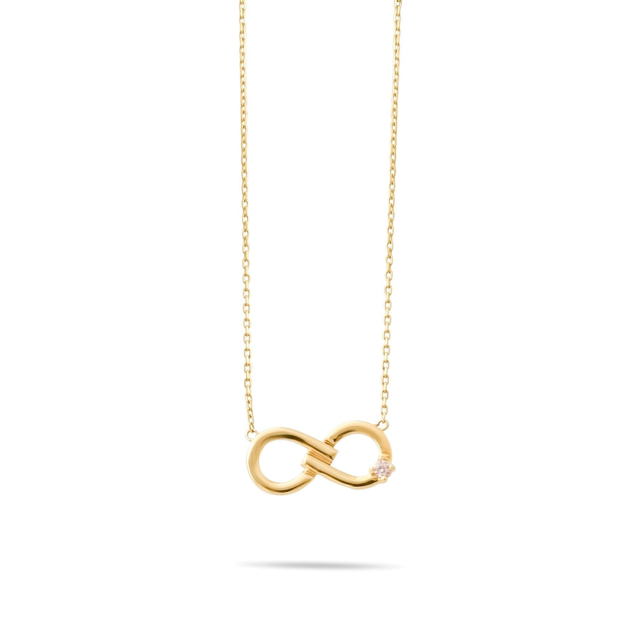 14ct Gold Infinity Necklace | Elegant Gold Pendant with Chain | Symbol of Eternity and Love - Kolié