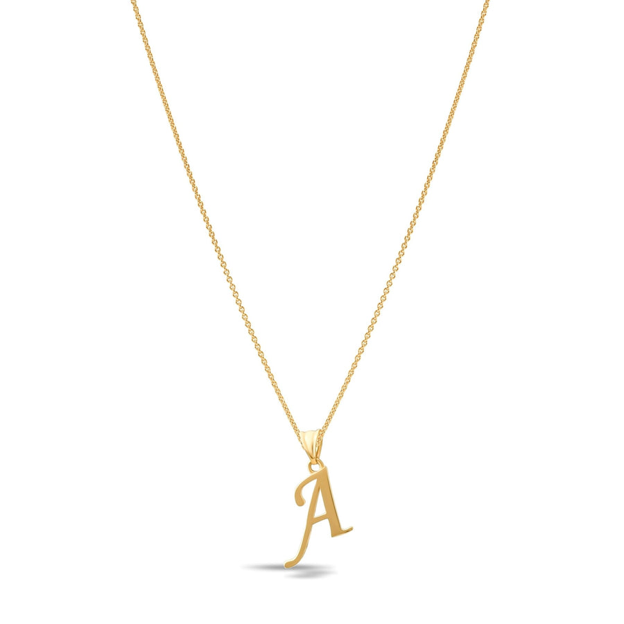 14ct Gold Initial A Pendant | Personalised Gold Alphabet Charm | Meaningful Gift | Pendant Only - Kolié