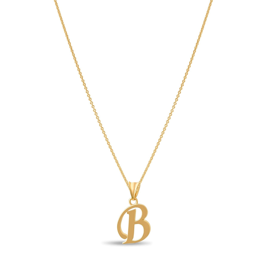 14ct Gold Initial B Pendant | Personalised Gold Alphabet Charm | Meaningful Gift | Pendant Only - Kolié