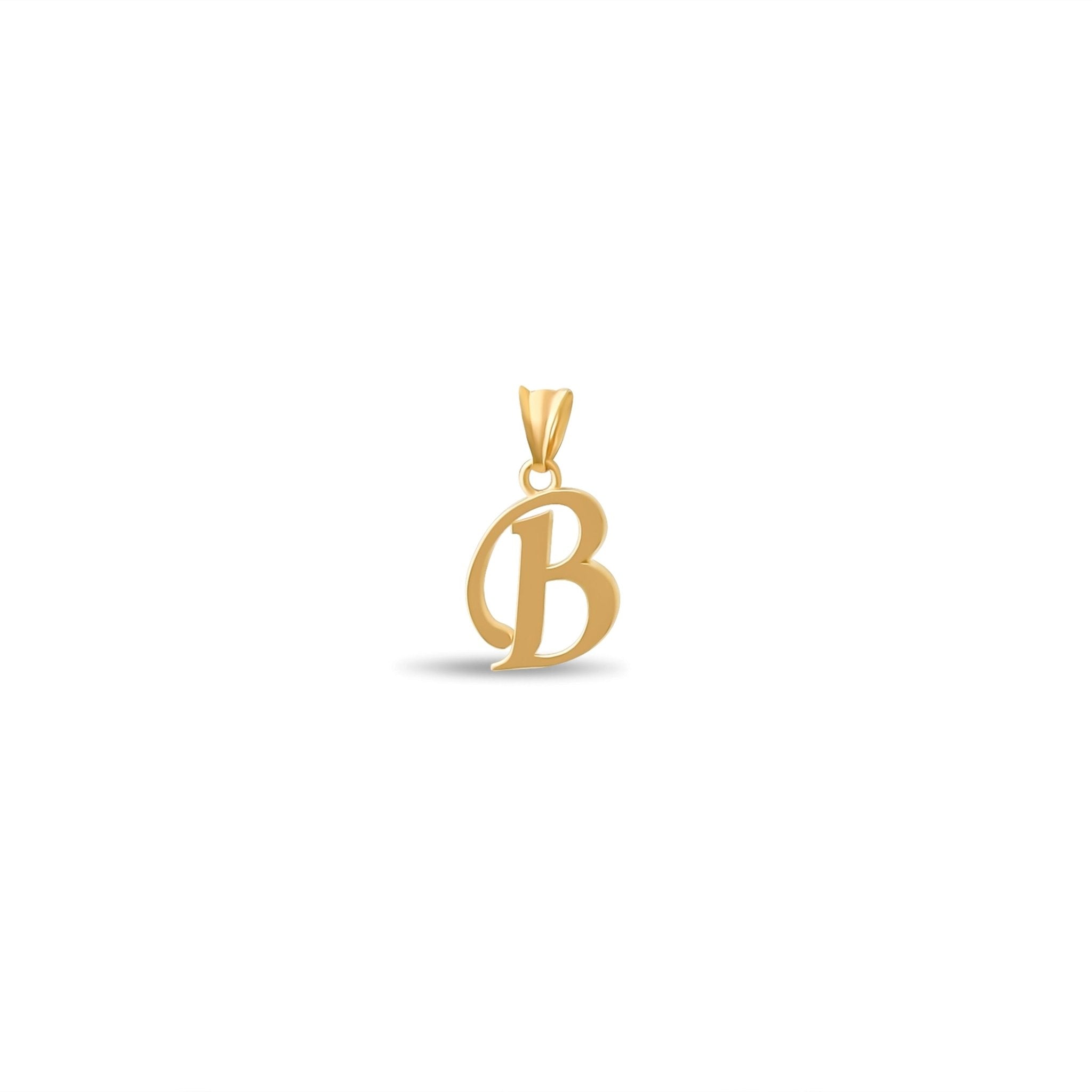 14ct Gold Initial B Pendant | Personalised Gold Alphabet Charm | Meaningful Gift | Pendant Only - Kolié