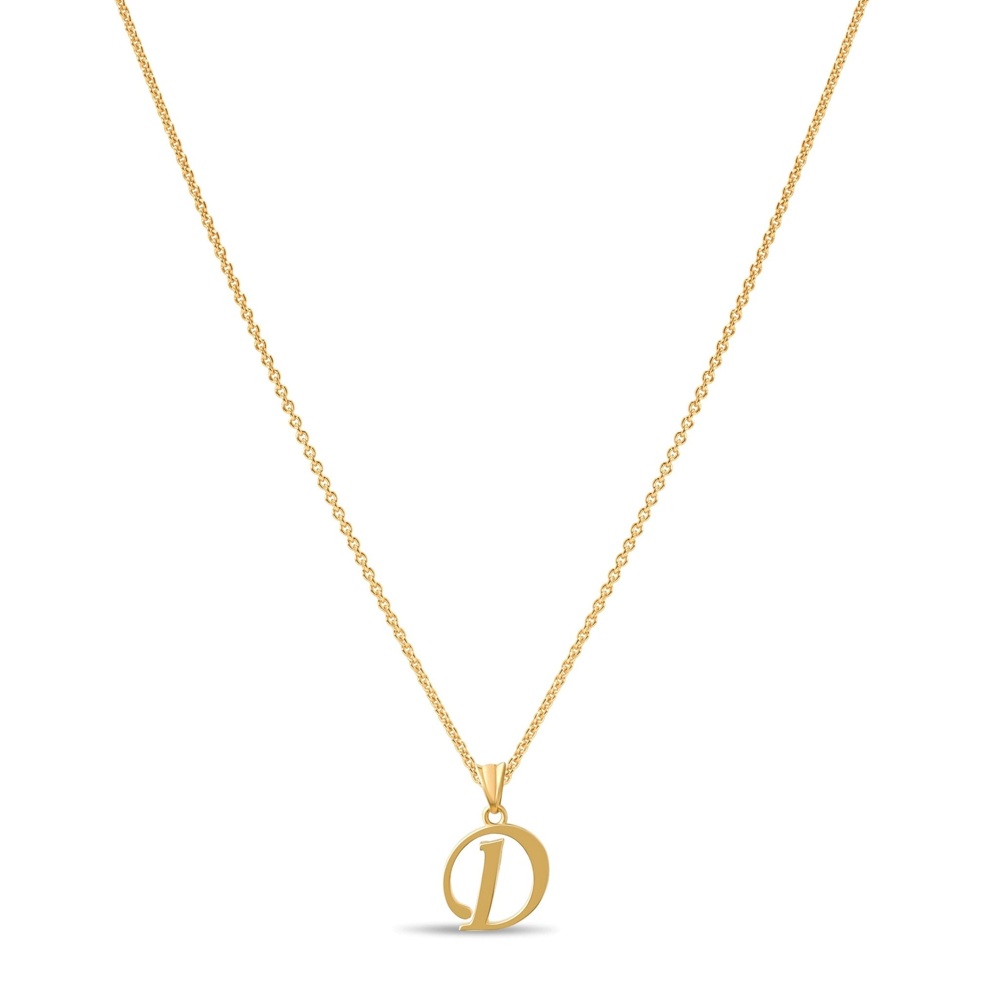 14ct Gold Initial D Pendant | Personalised Gold Alphabet Charm | Meaningful Gift | Pendant Only - Kolié