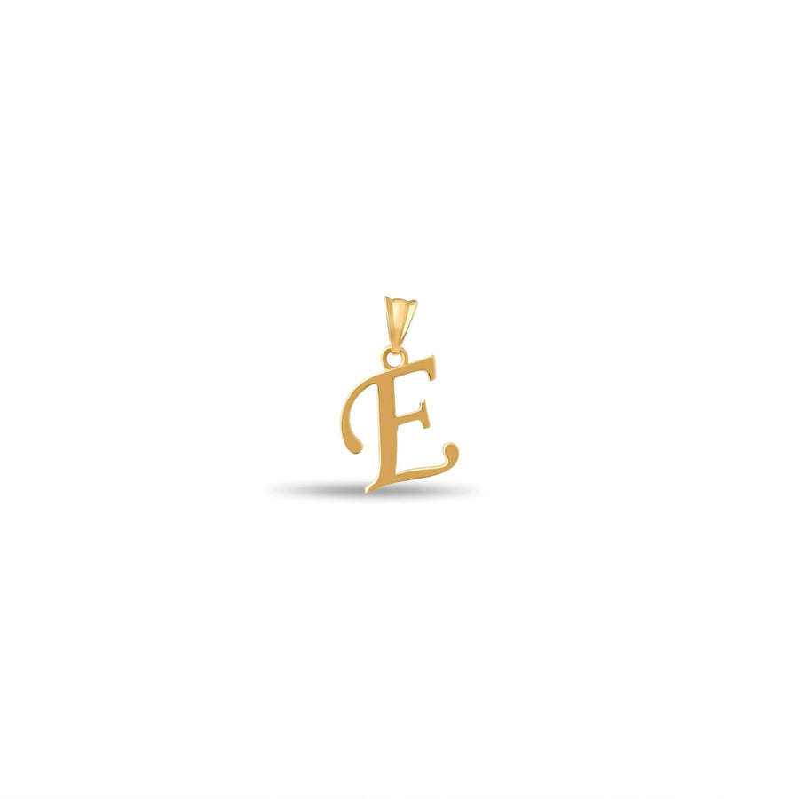 14ct Gold Initial E Pendant | Personalised Gold Alphabet Charm | Meaningful Gift | Pendant Only - Kolié