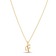 14ct Gold Initial F Pendant | Personalised Gold Alphabet Charm | Meaningful Gift | Pendant Only - Kolié