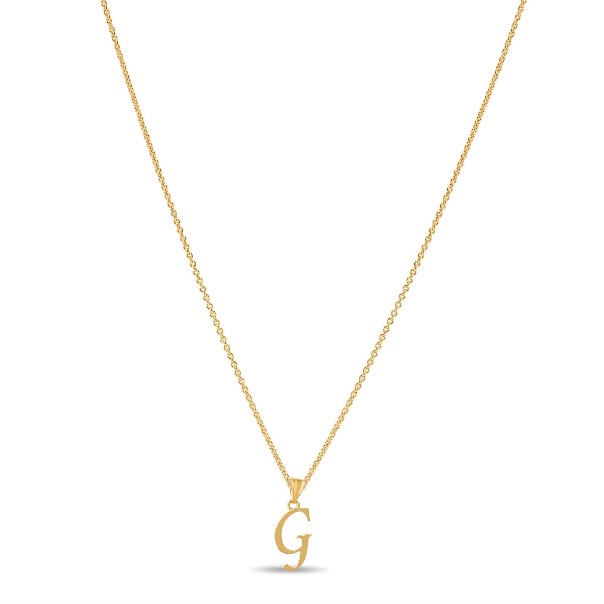 14ct Gold Initial G Pendant | Personalised Gold Alphabet Charm | Meaningful Gift | Pendant Only - Kolié