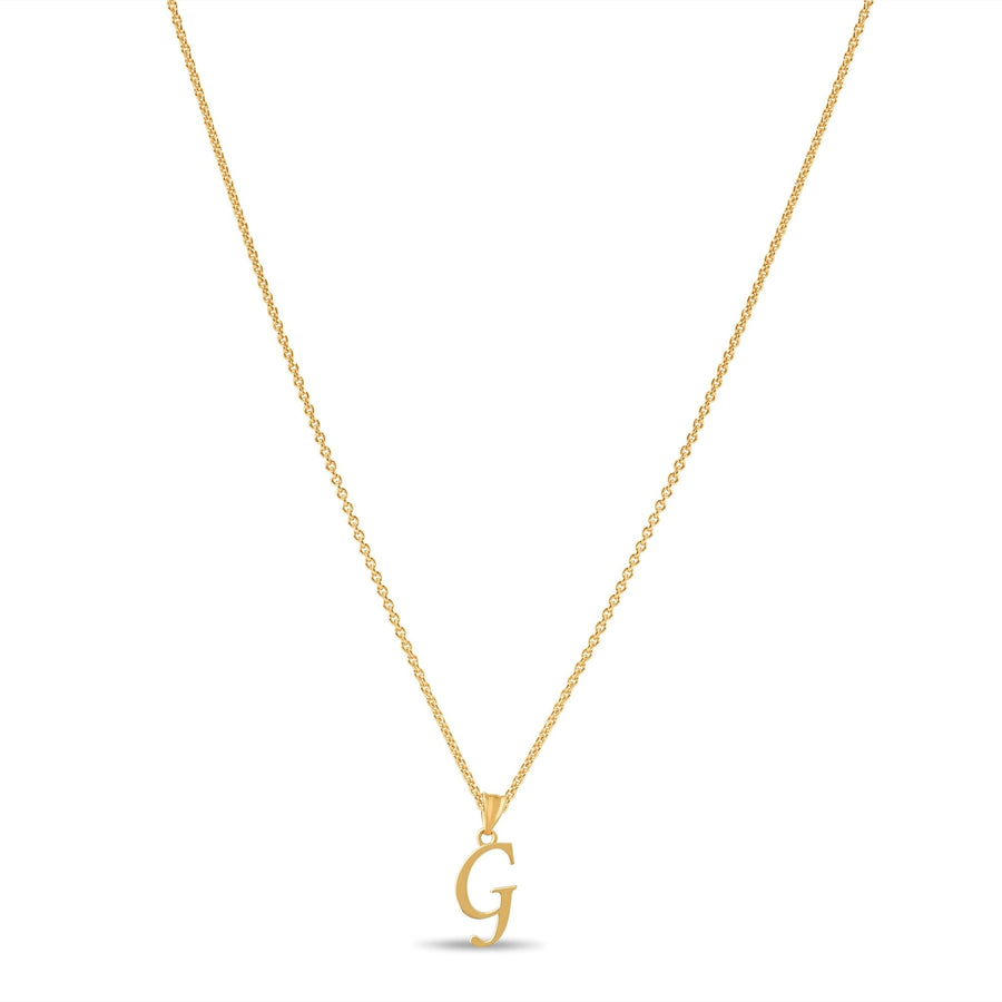 14ct Gold Initial G Pendant | Personalised Gold Alphabet Charm | Meaningful Gift | Pendant Only - Kolié