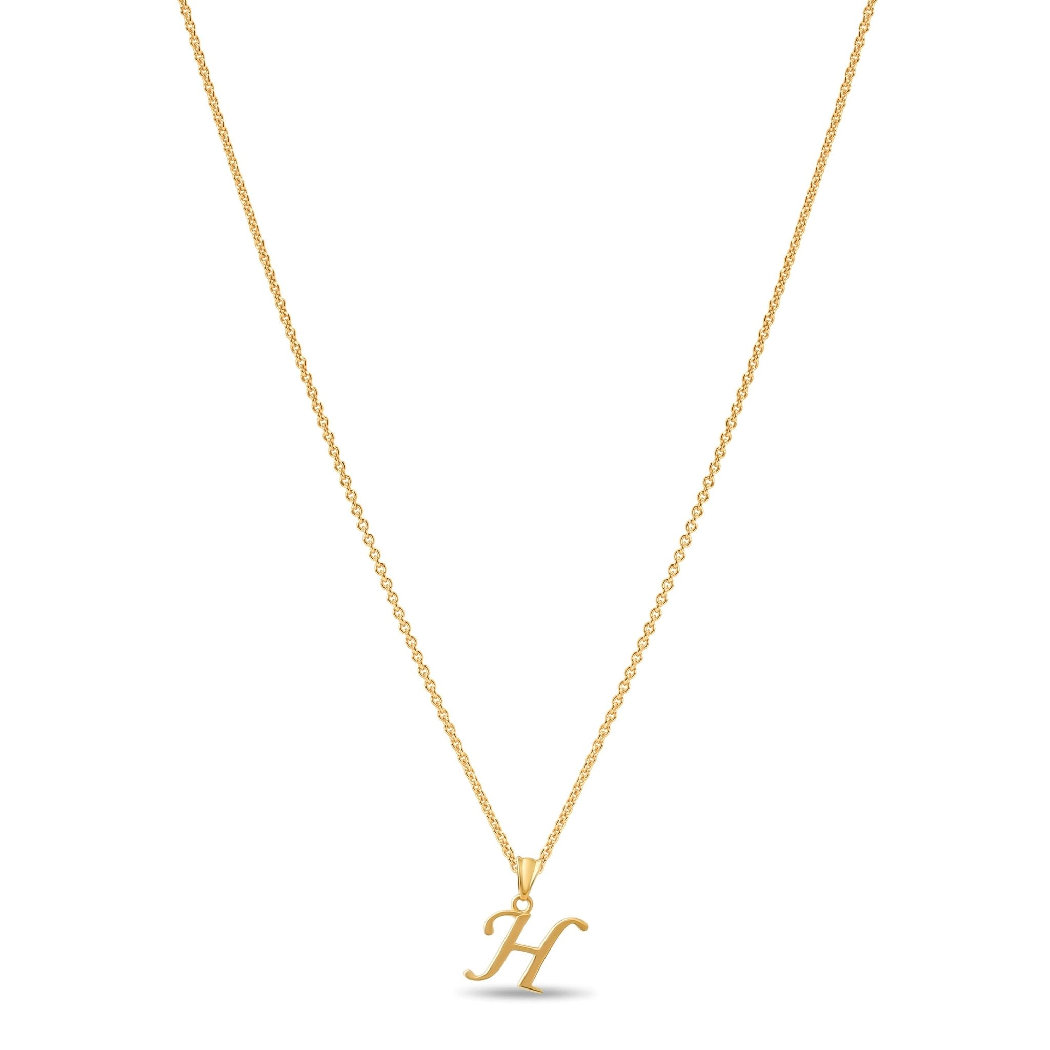 14ct Gold Initial H Pendant | Personalised Gold Alphabet Charm | Meaningful Gift | Pendant Only - Kolié