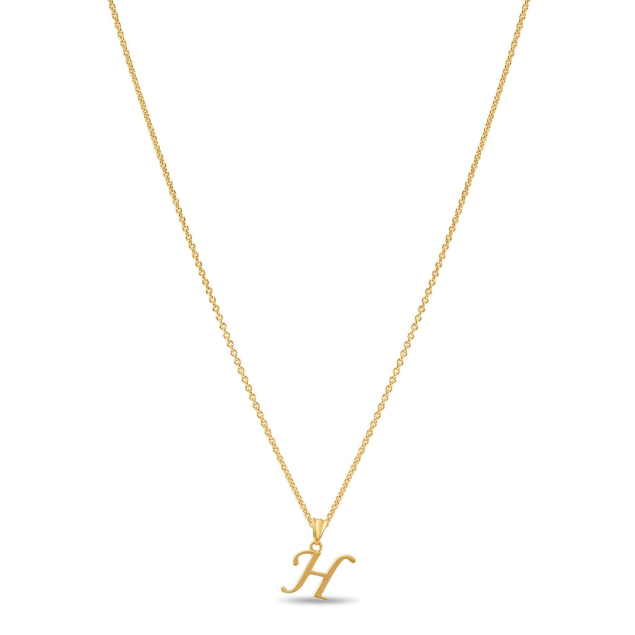 14ct Gold Initial H Pendant | Personalised Gold Alphabet Charm | Meaningful Gift | Pendant Only - Kolié