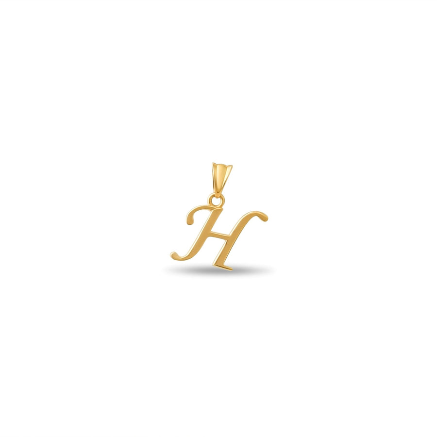 14ct Gold Initial H Pendant | Personalised Gold Alphabet Charm | Meaningful Gift | Pendant Only - Kolié