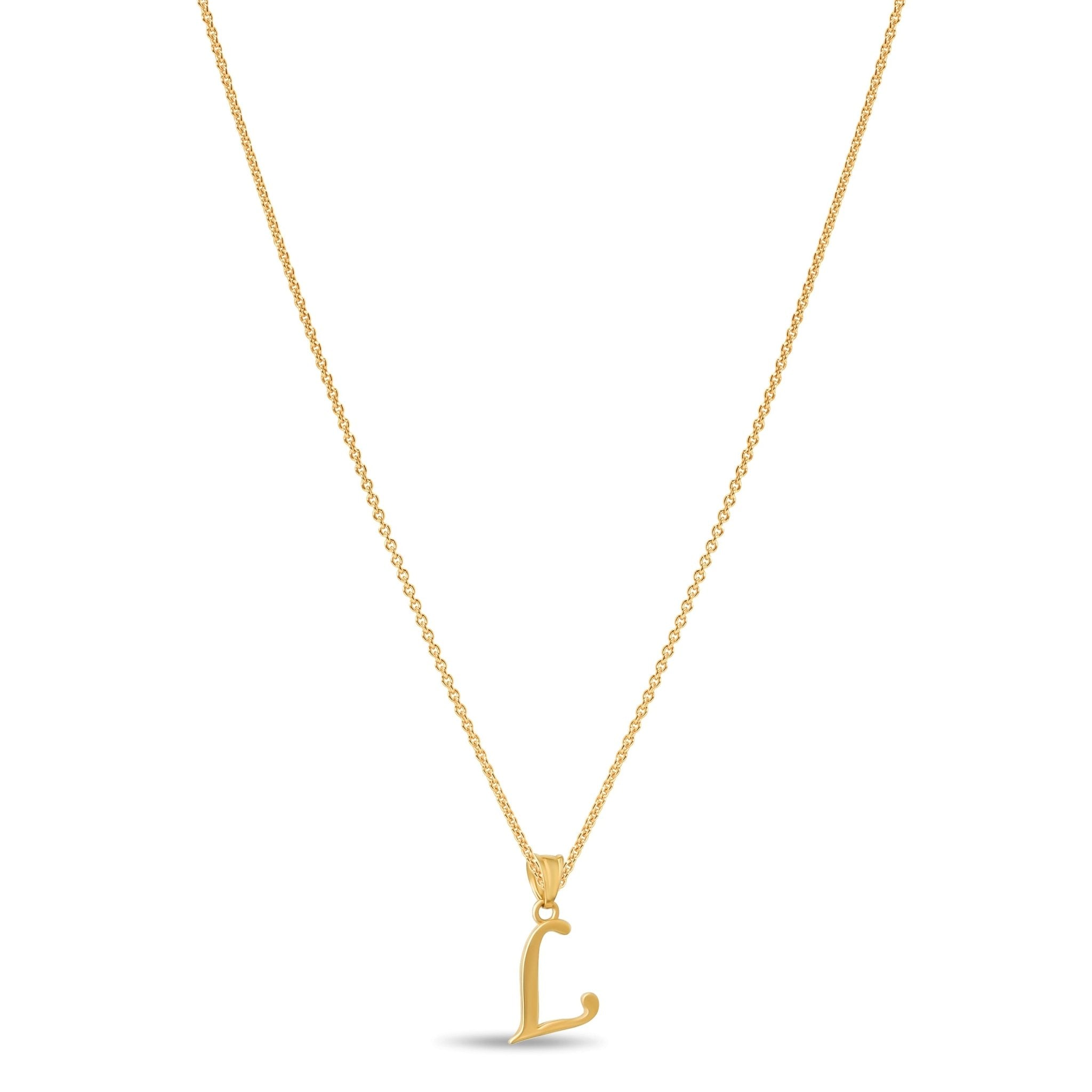 14ct Gold Initial L Pendant | Personalised Gold Alphabet Charm | Meaningful Gift | Pendant Only - Kolié