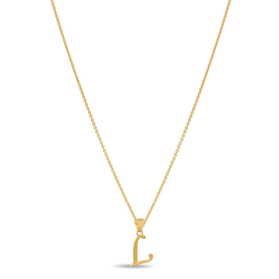 14ct Gold Initial L Pendant | Personalised Gold Alphabet Charm | Meaningful Gift | Pendant Only - Kolié