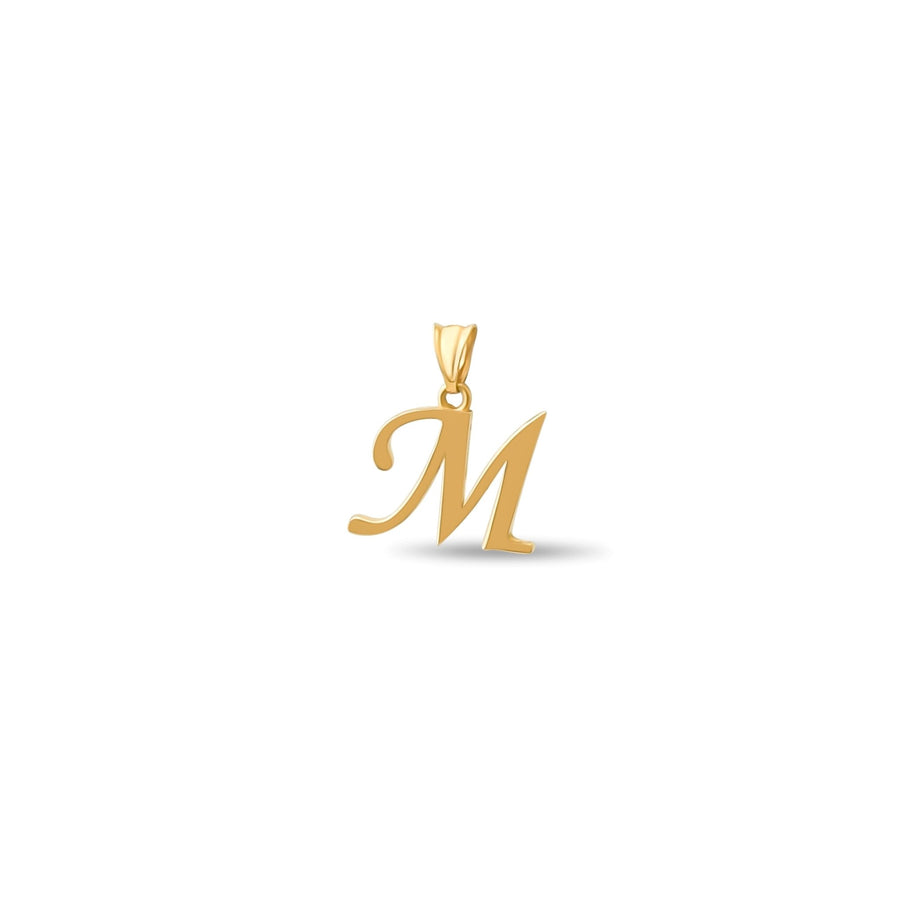 14ct Gold Initial M Pendant | Personalised Gold Alphabet Charm | Meaningful Gift | Pendant Only - Kolié