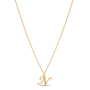 14ct Gold Initial N Pendant | Personalised Gold Alphabet Charm | Meaningful Gift | Pendant Only - Kolié