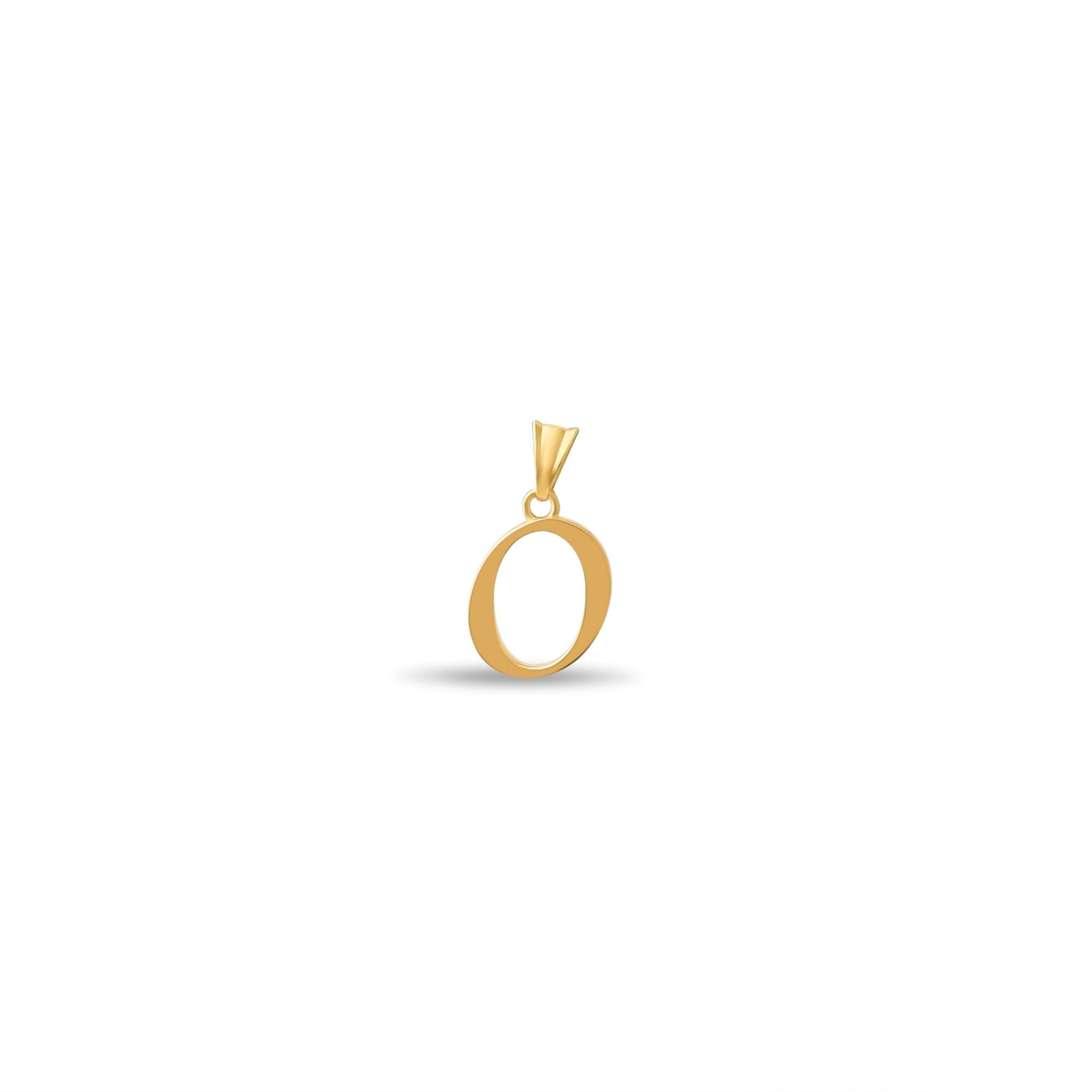 14ct Gold Initial O Pendant | Personalised Gold Alphabet Charm | Meaningful Gift | Pendant Only - Kolié