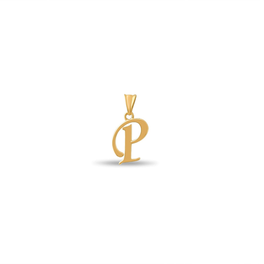 14ct Gold Initial P Pendant | Personalised Gold Alphabet Charm | Meaningful Gift | Pendant Only - Kolié