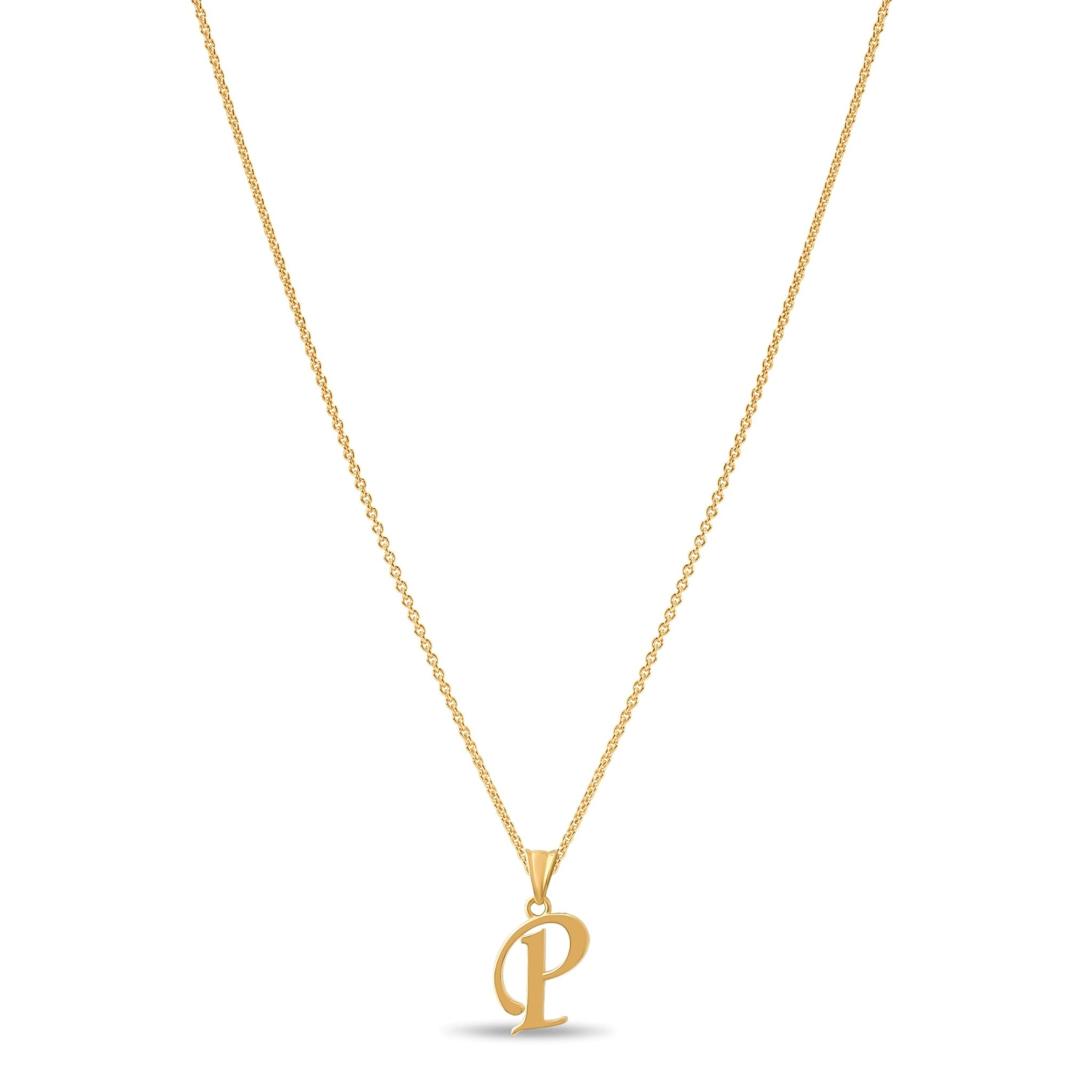 14ct Gold Initial P Pendant | Personalised Gold Alphabet Charm | Meaningful Gift | Pendant Only - Kolié