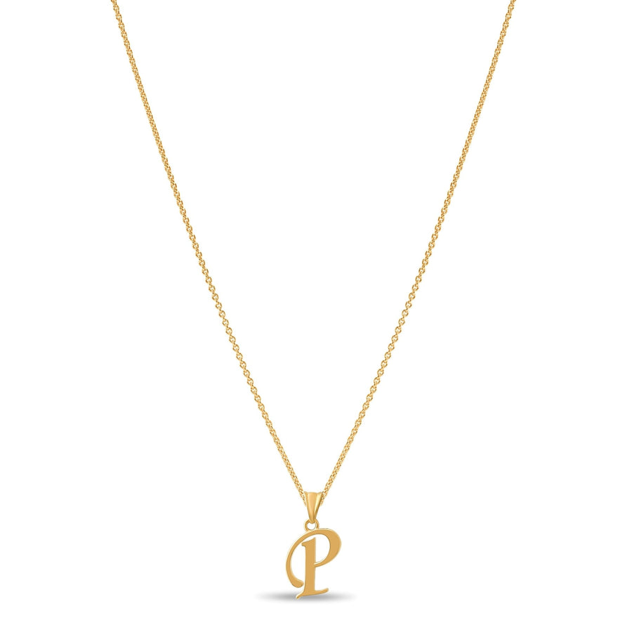 14ct Gold Initial P Pendant | Personalised Gold Alphabet Charm | Meaningful Gift | Pendant Only - Kolié