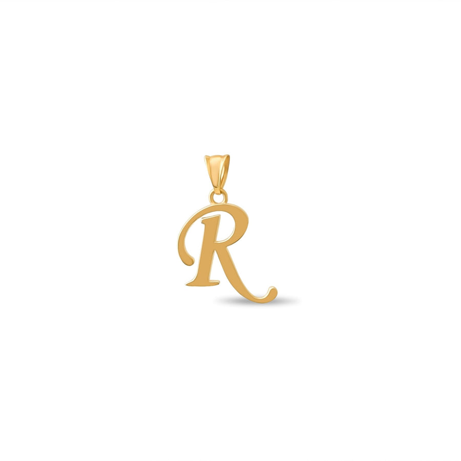 14ct Gold Initial R Pendant | Personalised Gold Alphabet Charm | Meaningful Gift | Pendant Only - Kolié