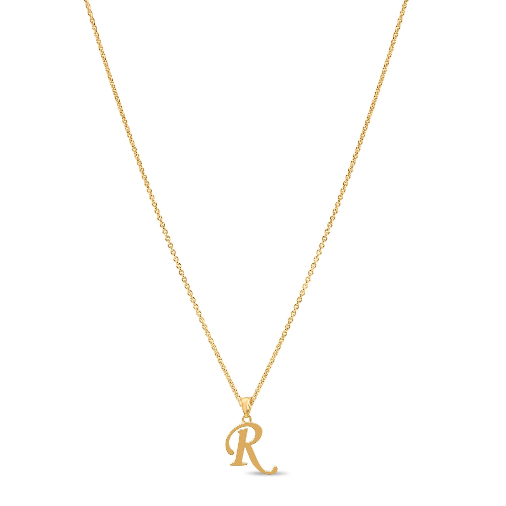 14ct Gold Initial R Pendant | Personalised Gold Alphabet Charm | Meaningful Gift | Pendant Only - Kolié