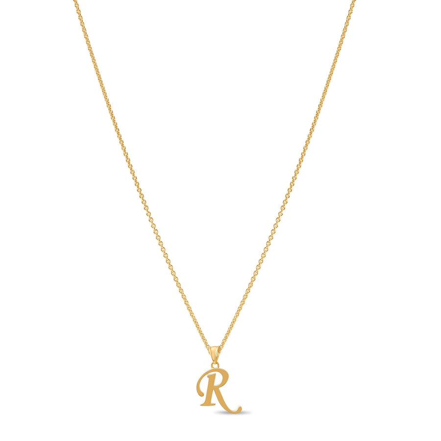 14ct Gold Initial R Pendant | Personalised Gold Alphabet Charm | Meaningful Gift | Pendant Only - Kolié