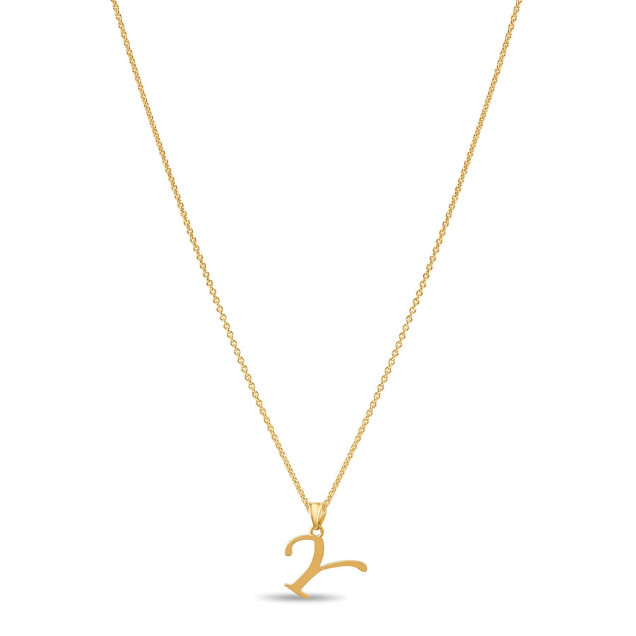 14ct Gold Initial Y Pendant | Personalised Gold Alphabet Charm | Meaningful Gift | Pendant Only - Kolié