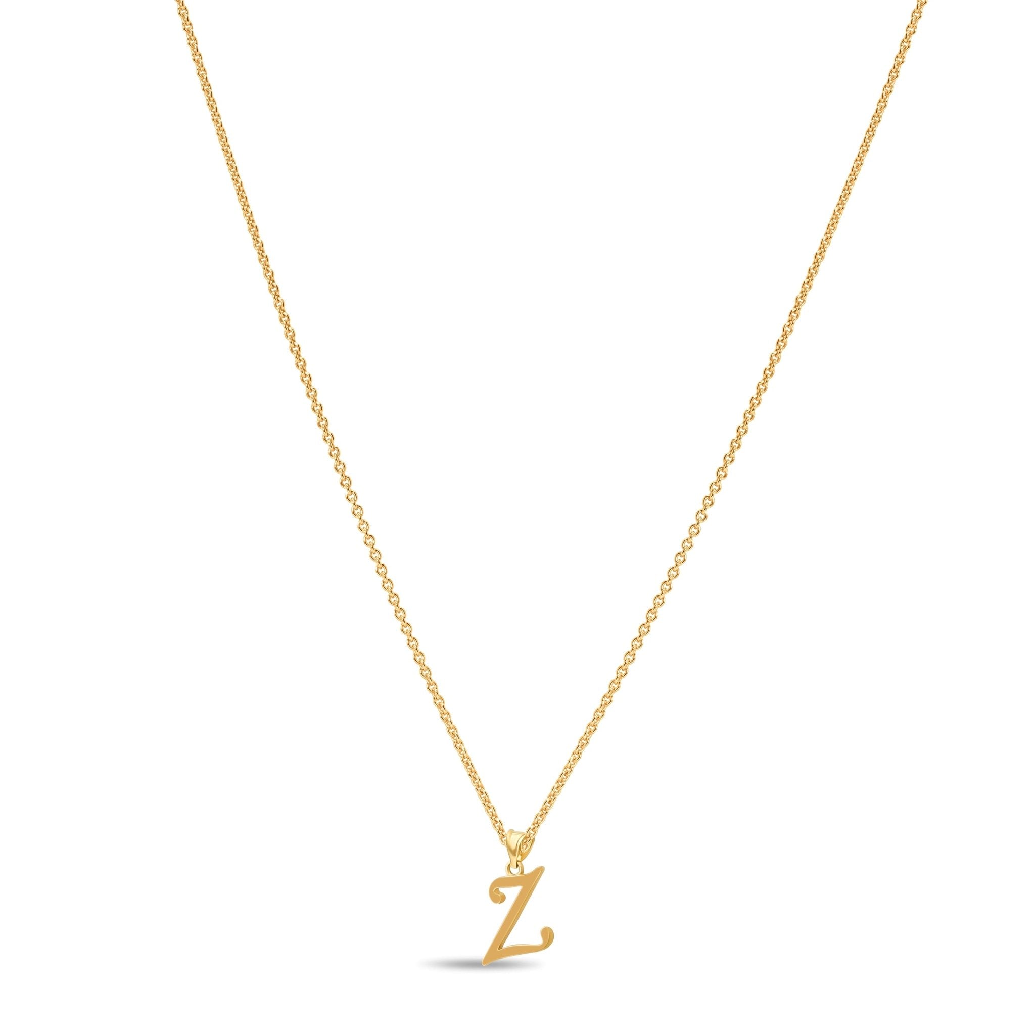 14ct Gold Initial Z Pendant | Personalised Gold Alphabet Charm | Meaningful Gift | Pendant Only - Kolié