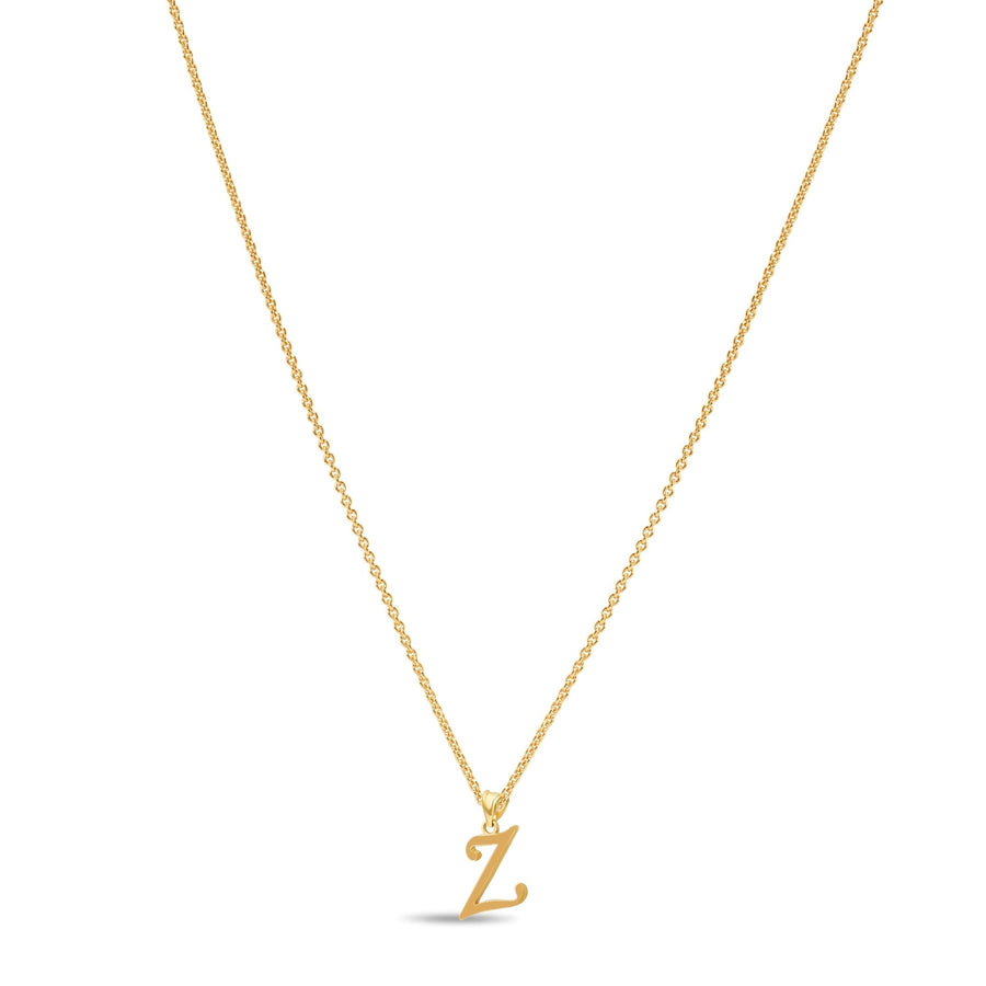 14ct Gold Initial Z Pendant | Personalised Gold Alphabet Charm | Meaningful Gift | Pendant Only - Kolié