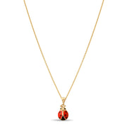 14ct Gold Ladybird Pendant for Girls | Red Enamel Charm | Cute Animal Pendant | Pendant Only - Kolié