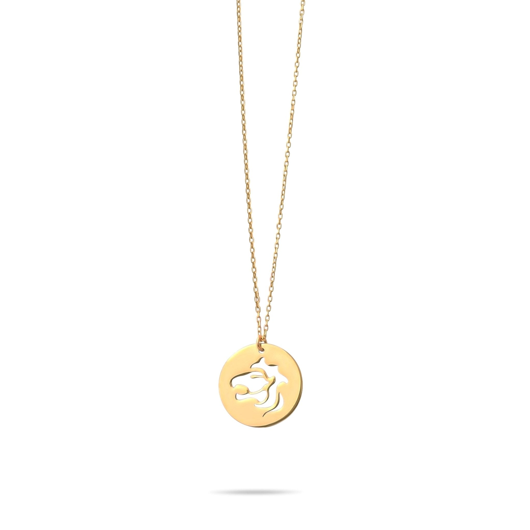 14ct Gold Leo Necklace, Zodiac Star Sign Pendant, Hallmarked Chain Included - Kolié