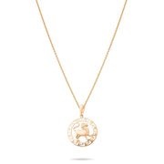 14ct Gold Leo Zodiac Pendant – Hallmarked by Edinburgh Assay Office – Astrology Gift - Pendant Only - Kolié